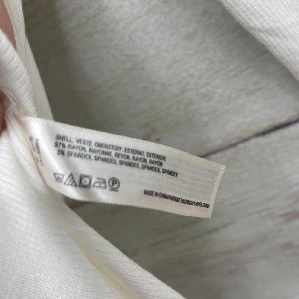 Pure + Good Ivory Ribbed 3/4 Sleeve Scoop Neck Tunic Top Small NWT - Picture 4 of 10
